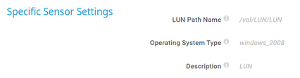 Specific Sensor Settings Specific Sensor Settings